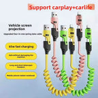 65W PD 4-in-1 Fast Charging Cable, 5A Type-C & iOS, Car & Qatar Ready, 1.5m Pure Copper